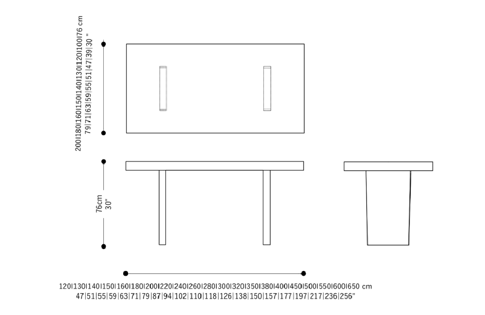 Image of the main dimensions of the product